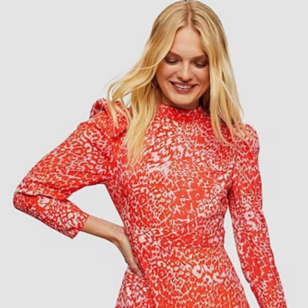 Shop Topshop High Neck Long Sleeve Mini Dress In Pink